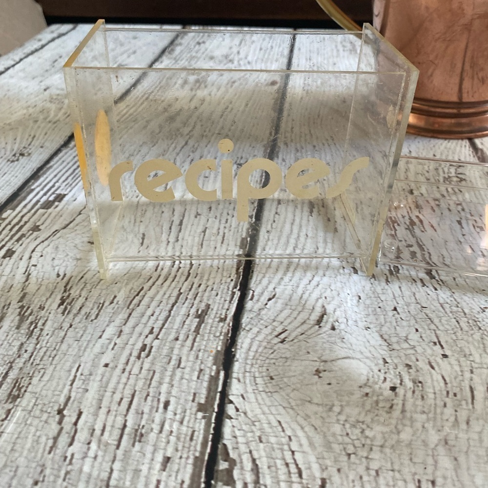 Emson Vintage Lucite 1950’s Recipe Holder Vintage 1984 Polly-O Sticker